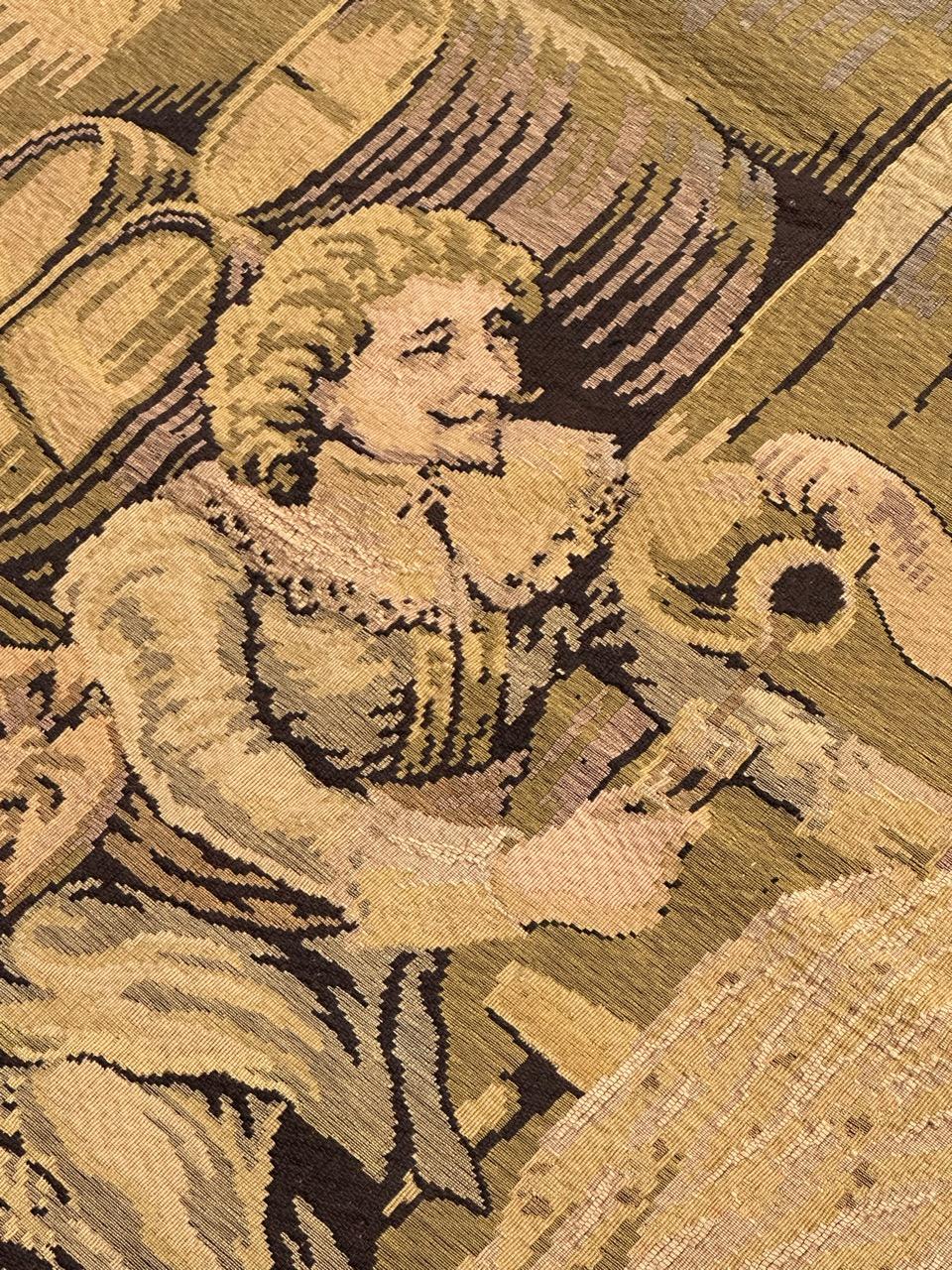 grazioso arazzo francese jacquard della metà del secolo 