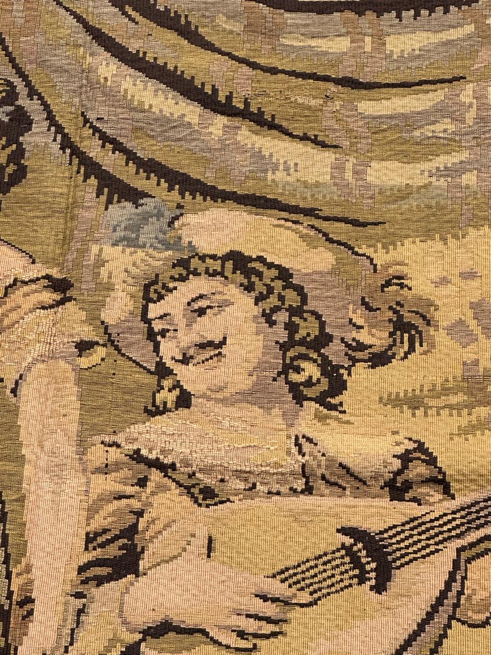 grazioso arazzo francese jacquard della metà del secolo 