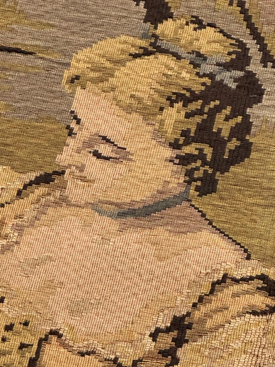 grazioso arazzo francese jacquard della metà del secolo 