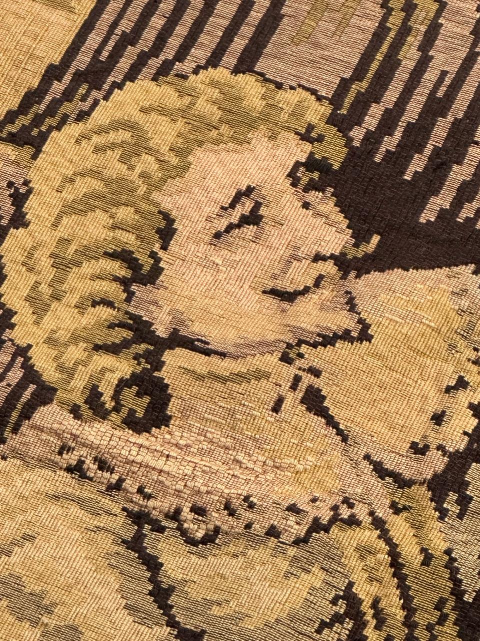 grazioso arazzo francese jacquard della metà del secolo 