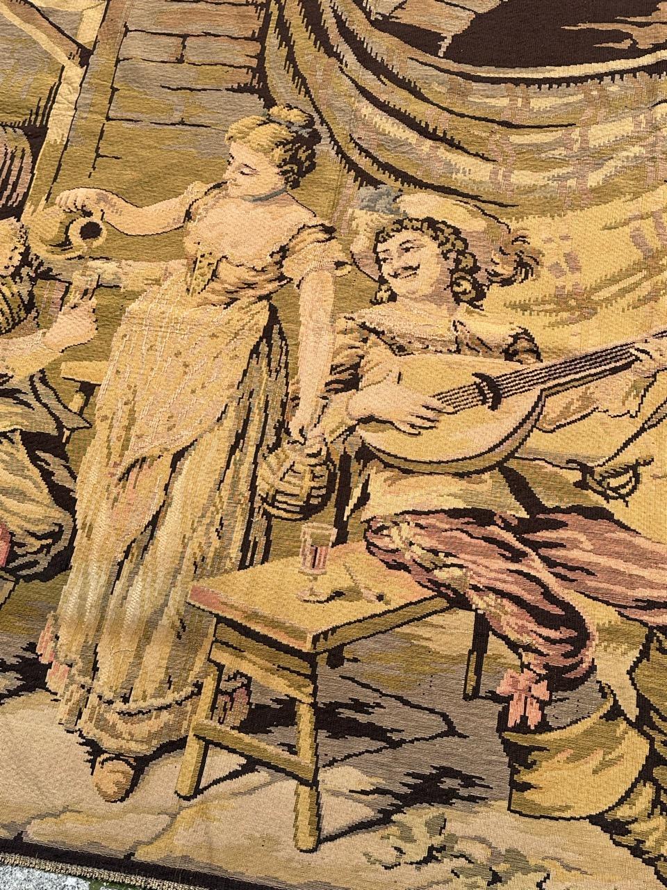 grazioso arazzo francese jacquard della metà del secolo 