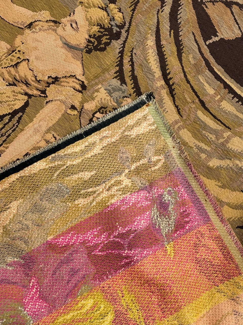 grazioso arazzo francese jacquard della metà del secolo 