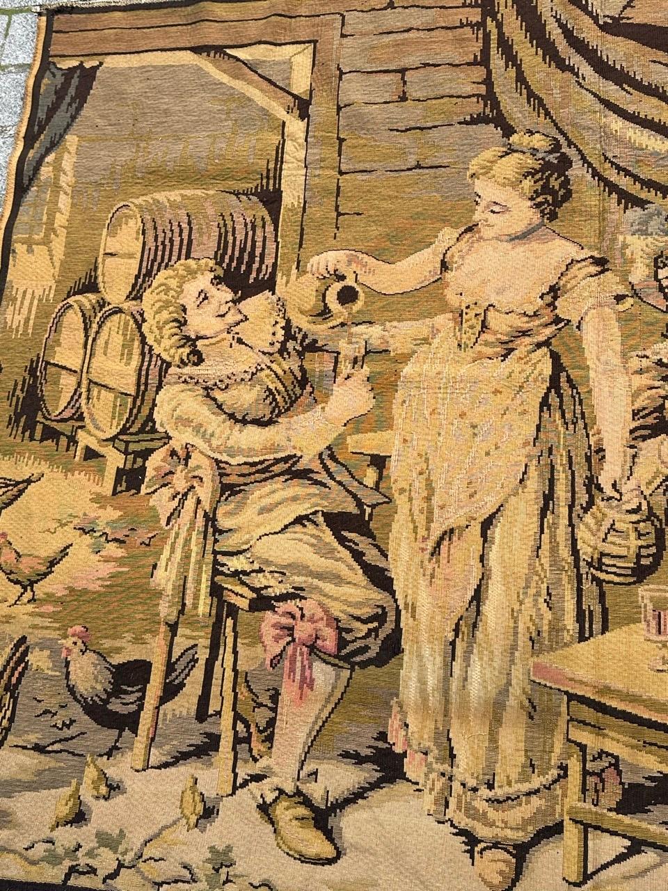 Francese grazioso arazzo francese jacquard della metà del secolo 