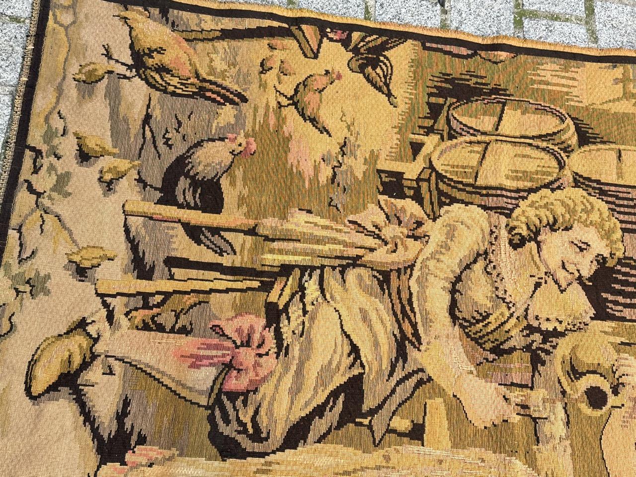 Lana grazioso arazzo francese jacquard della metà del secolo 