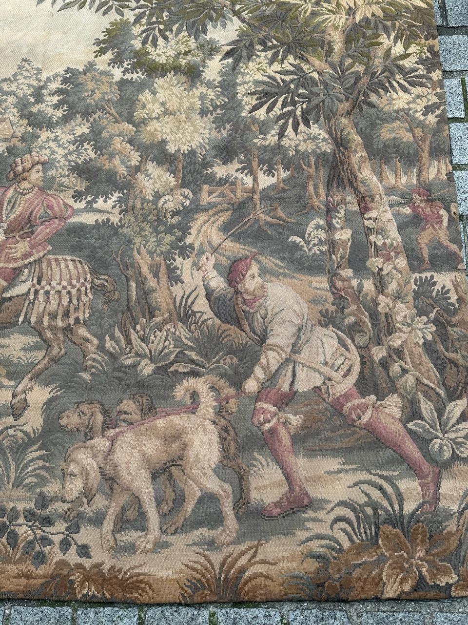 grazioso arazzo jacquard francese della metà del secolo 