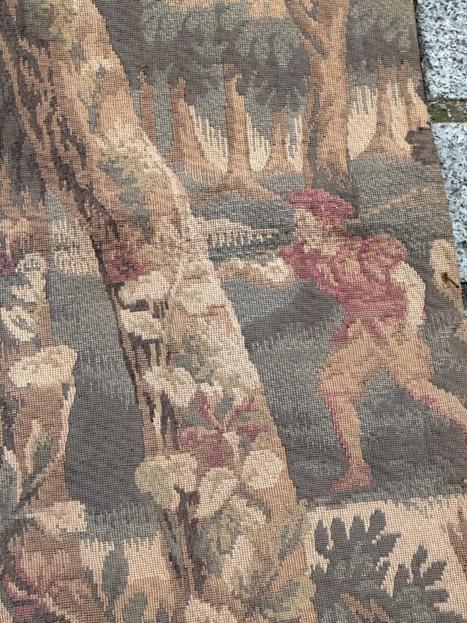 grazioso arazzo jacquard francese della metà del secolo 