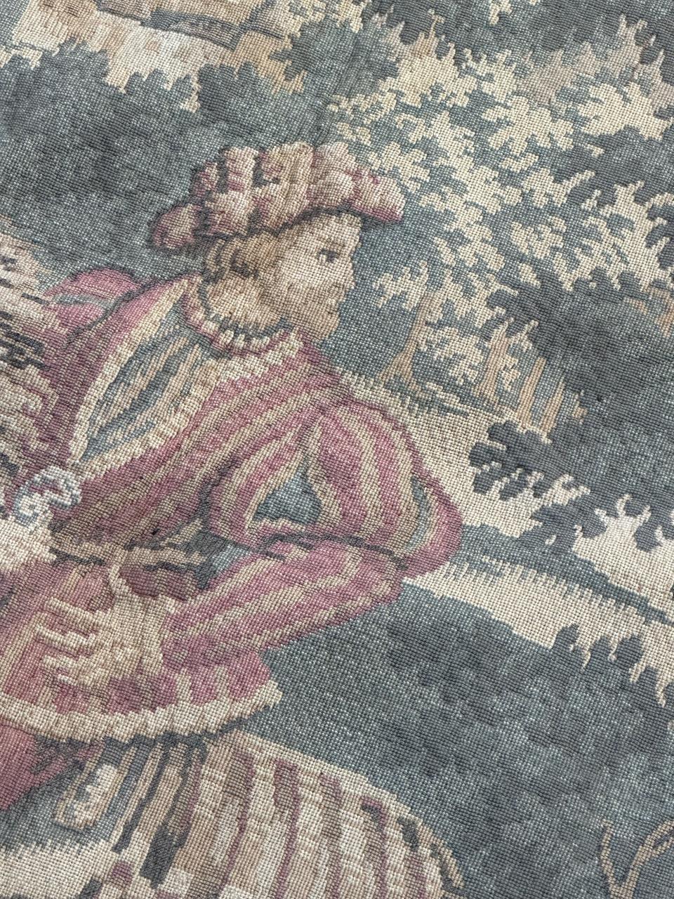 grazioso arazzo jacquard francese della metà del secolo 