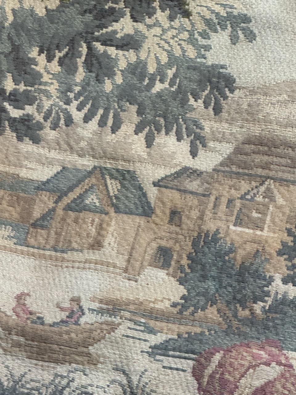 grazioso arazzo jacquard francese della metà del secolo 