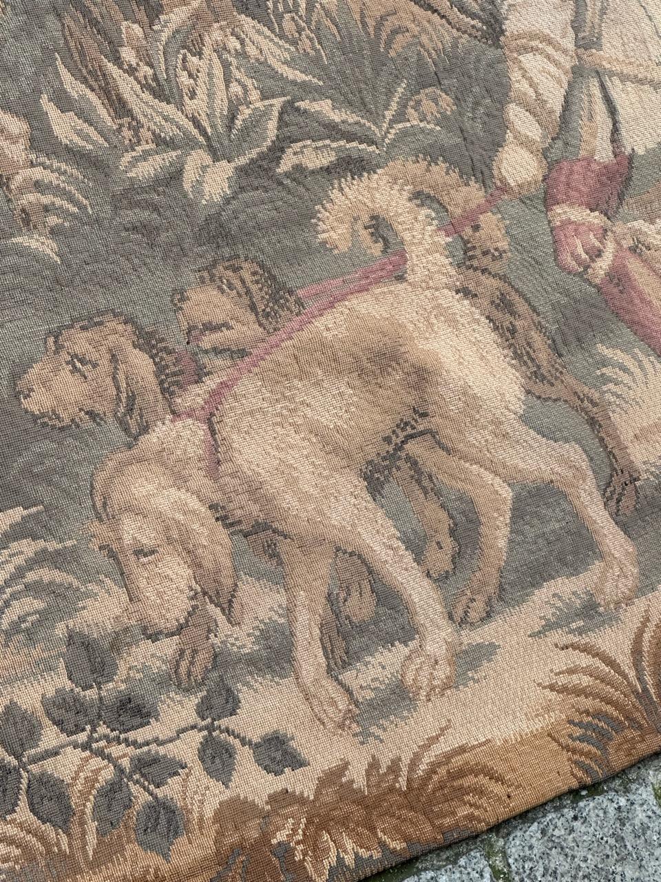 grazioso arazzo jacquard francese della metà del secolo 