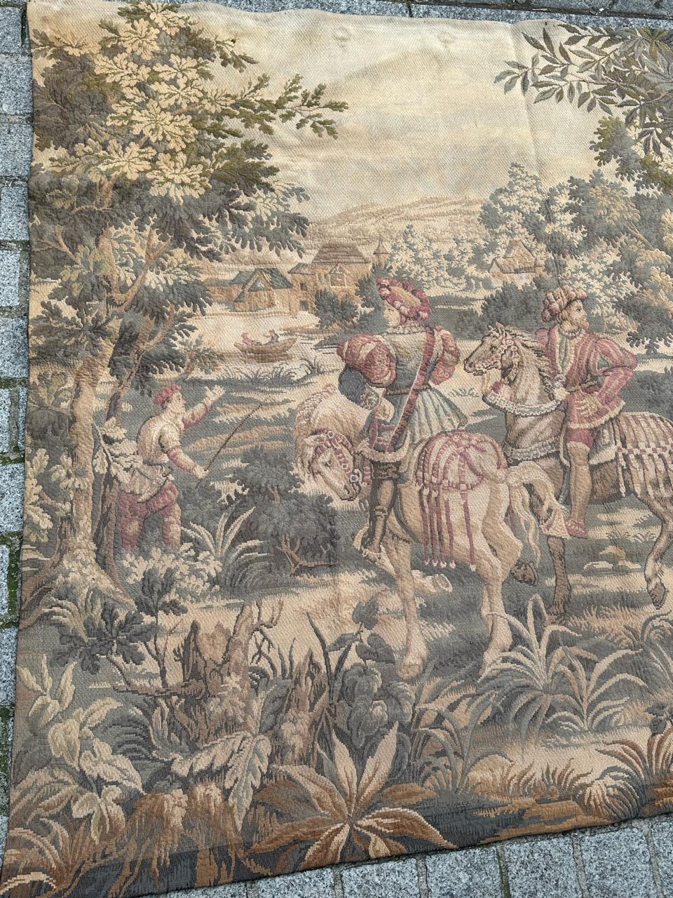 Francese grazioso arazzo jacquard francese della metà del secolo 