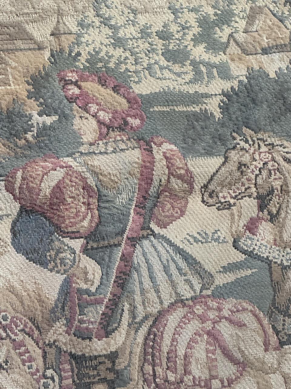 Fatto a macchina grazioso arazzo jacquard francese della metà del secolo 