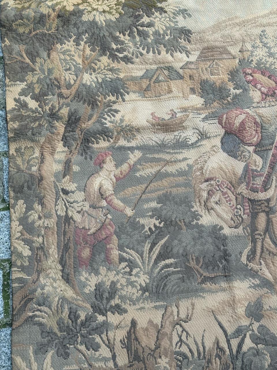 XX secolo grazioso arazzo jacquard francese della metà del secolo 