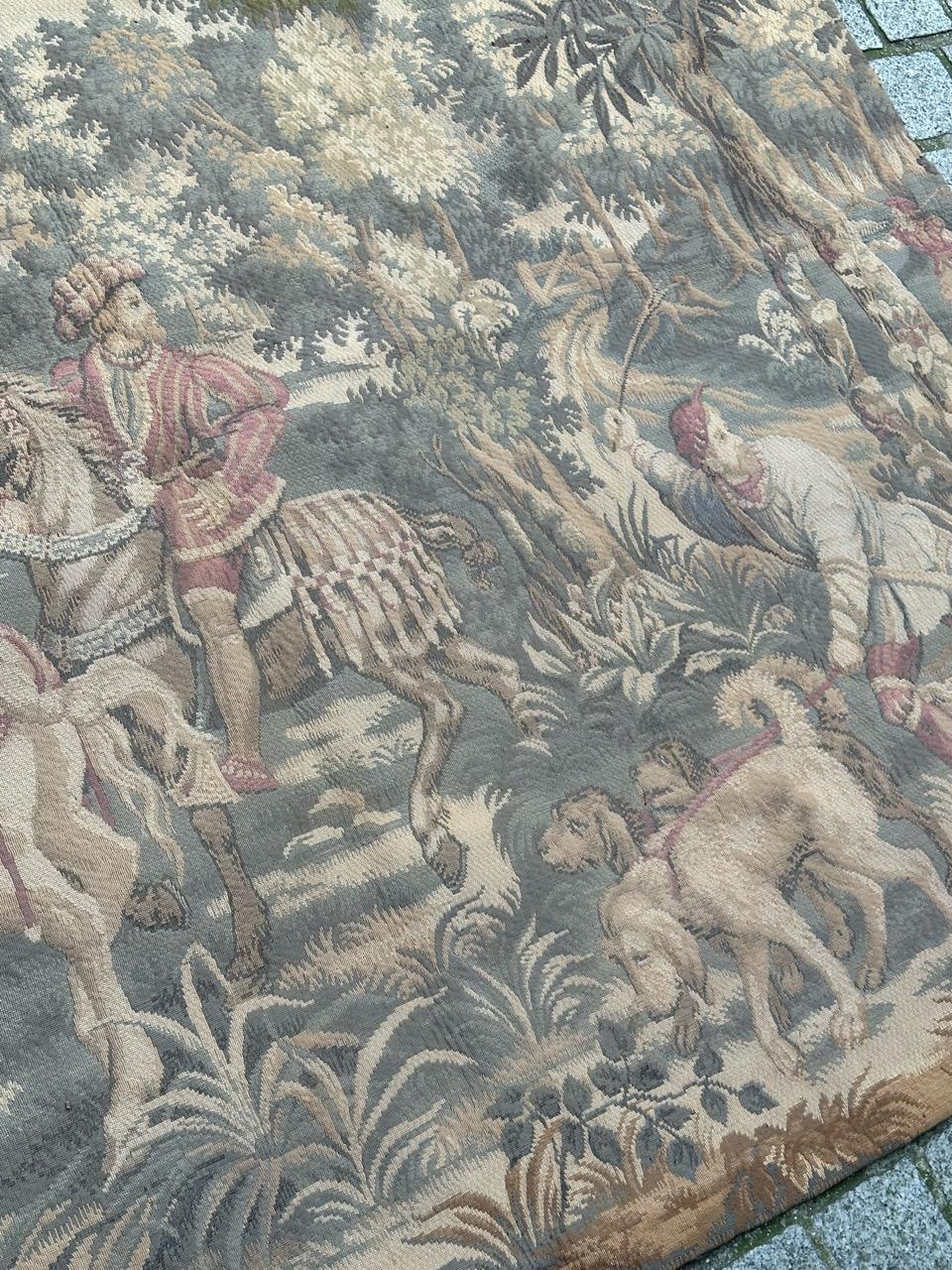 Lana grazioso arazzo jacquard francese della metà del secolo 