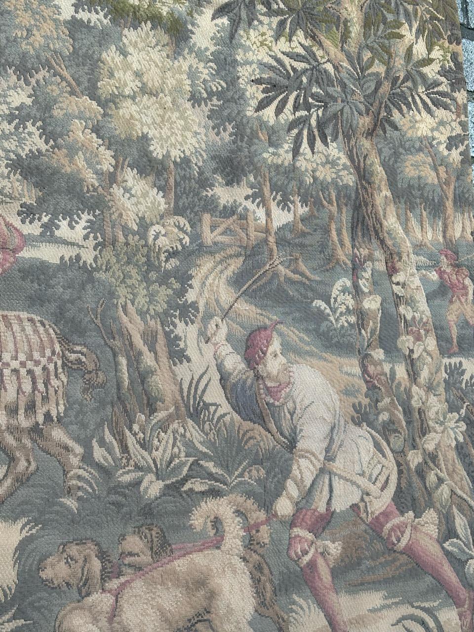 grazioso arazzo jacquard francese della metà del secolo 