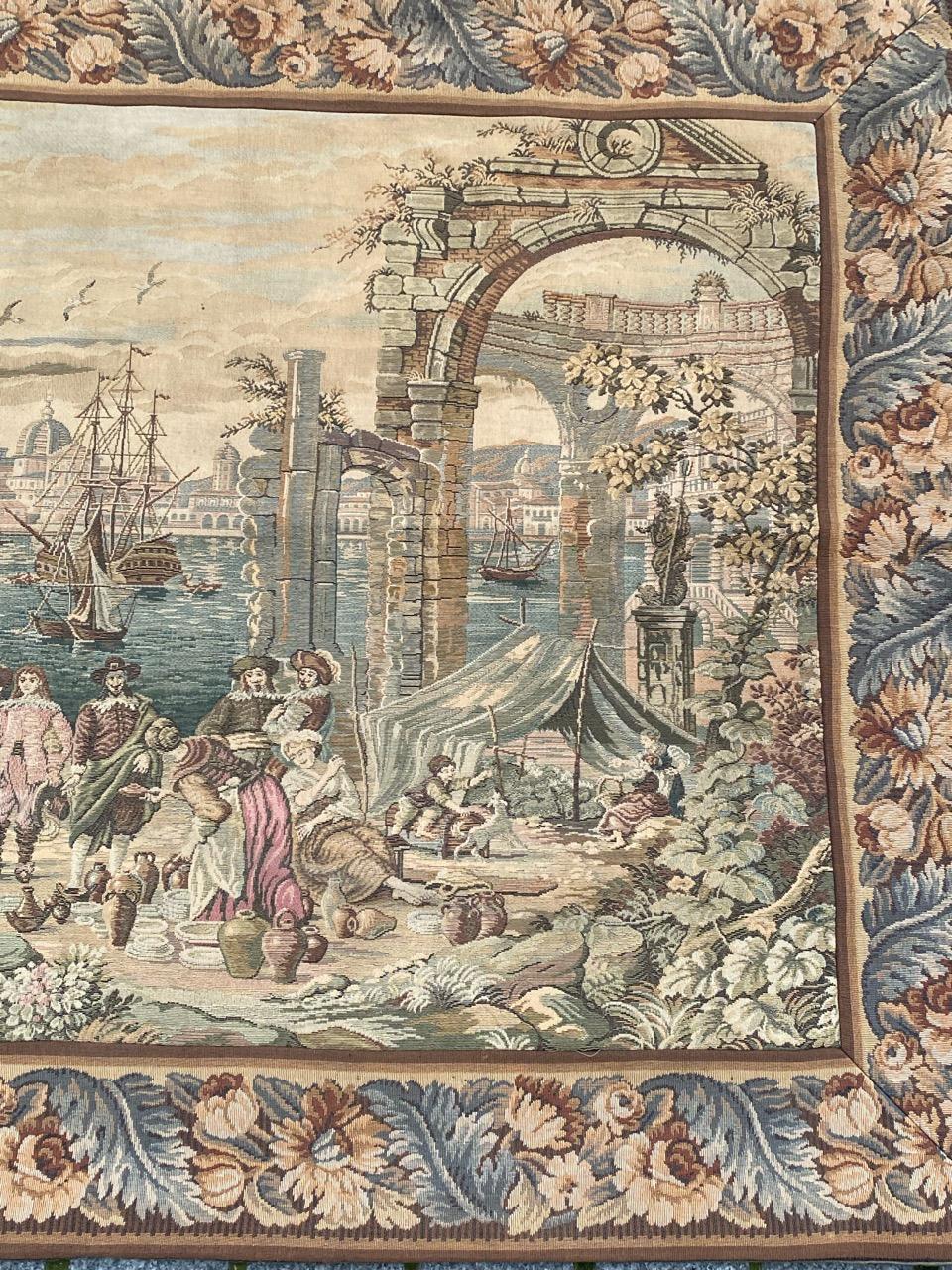 Nice vintage French tapestry with beautiful design of the port with boats and beautiful colors, woven by mechanical Jaquar manufacturing with wool and cotton.

✨✨✨

