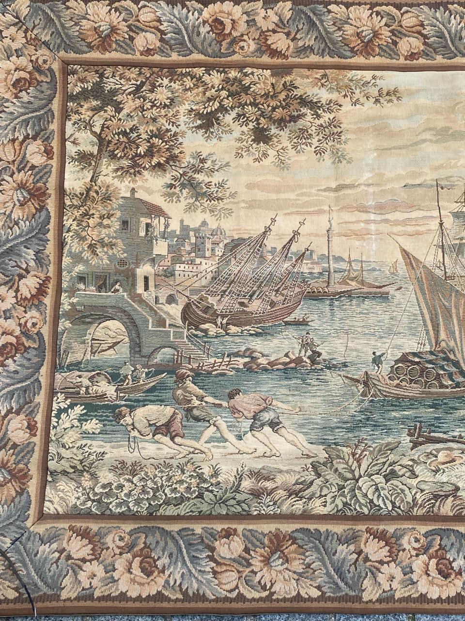 Bobyrug’s Pretty Mid Century French Jaquar Tapestry In Good Condition For Sale In Saint Ouen, FR