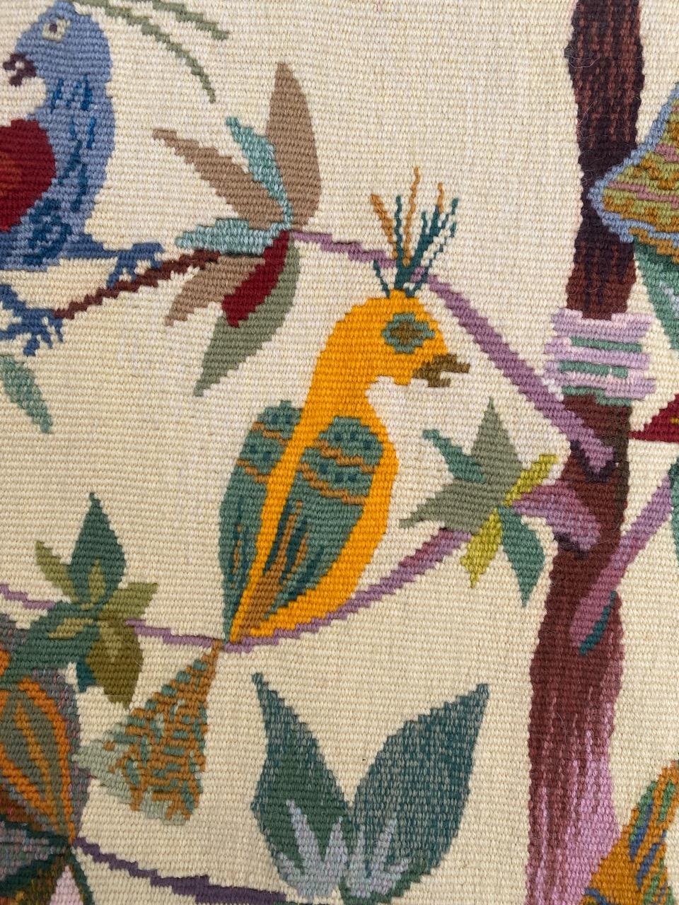 Pretty Mid Century French Modern Aubusson Tapestry 1