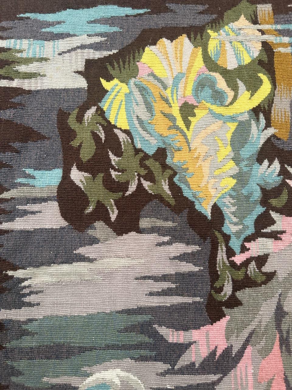 Pretty Mid Century French Modern Aubusson Tapestry « Georges Deveche » For Sale 1