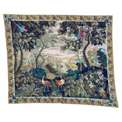Pretty Mid Century French Needlepoint Tapestry