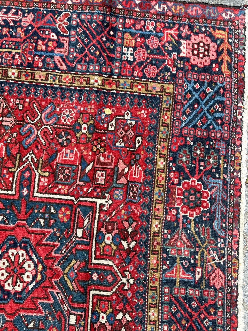Pretty mid century Heriz Gharaje rug For Sale 5