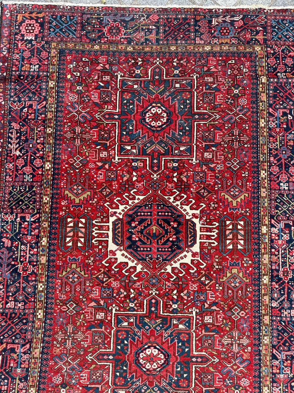 Asian Pretty mid century Heriz Gharaje rug For Sale