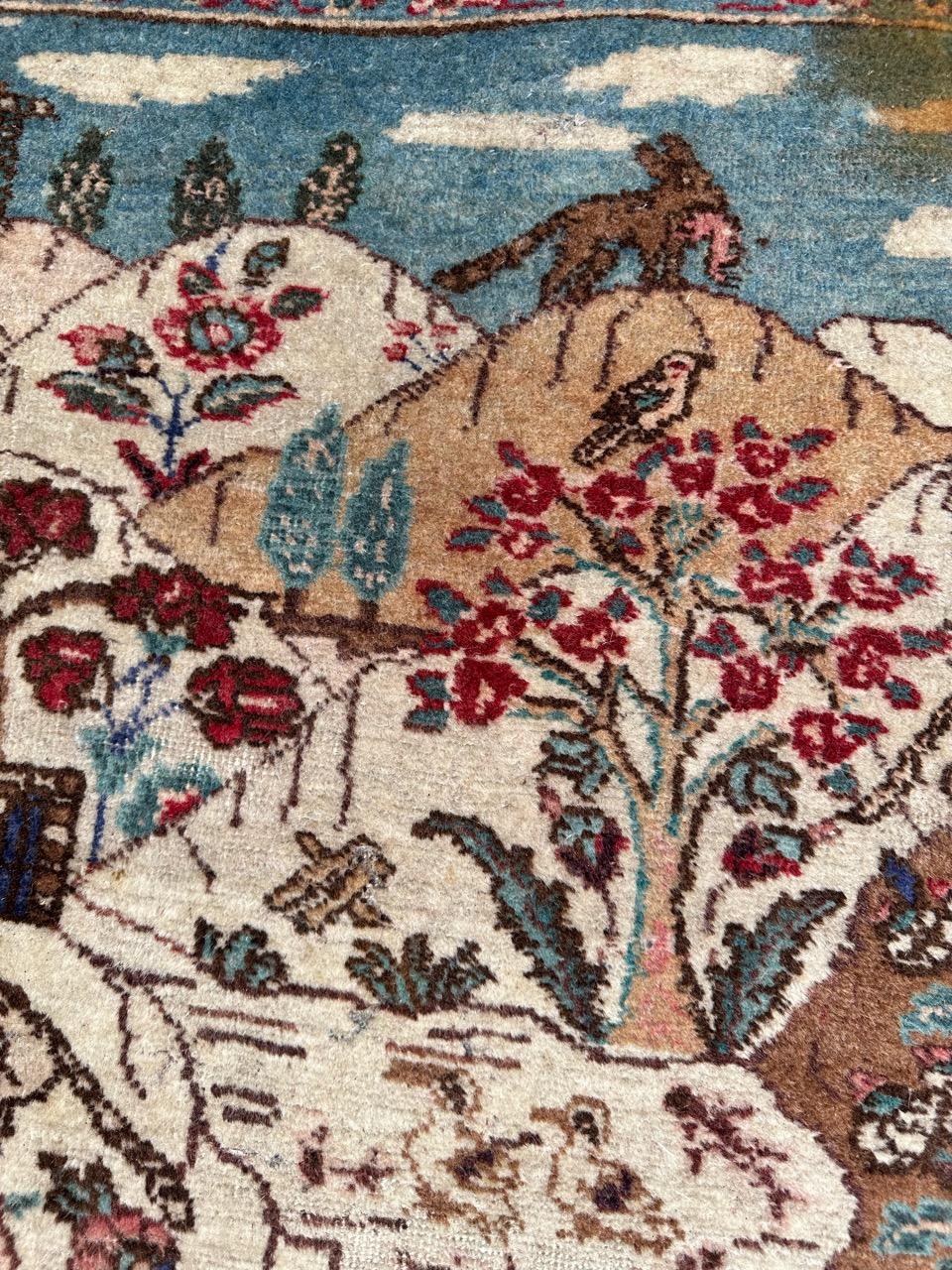 Pretty mid century pictural Tabriz rug For Sale 3