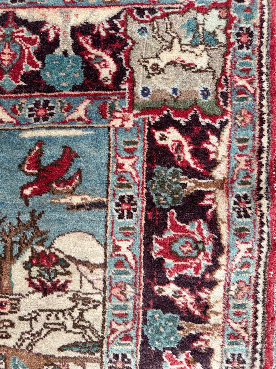 Pretty mid century pictural Tabriz rug For Sale 4