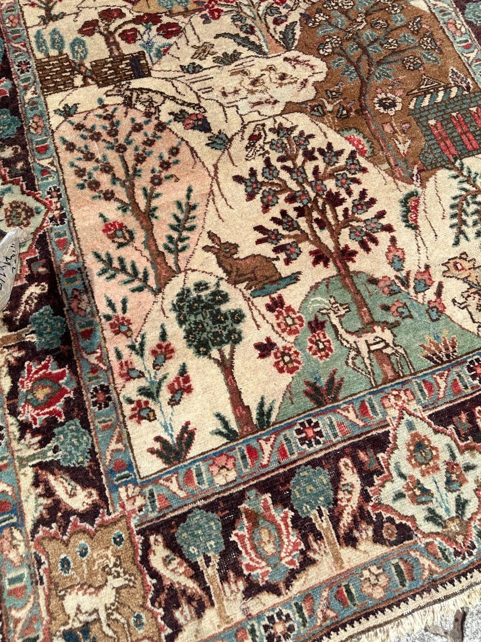Pretty mid century pictural Tabriz rug For Sale 9