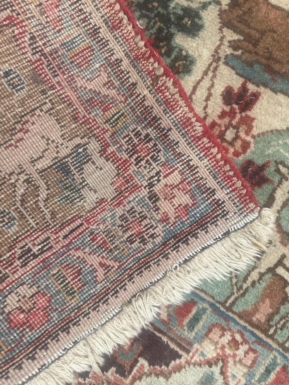 Pretty mid century pictural Tabriz rug For Sale 10