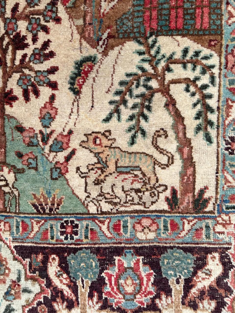 Pretty mid century pictural Tabriz rug For Sale 1