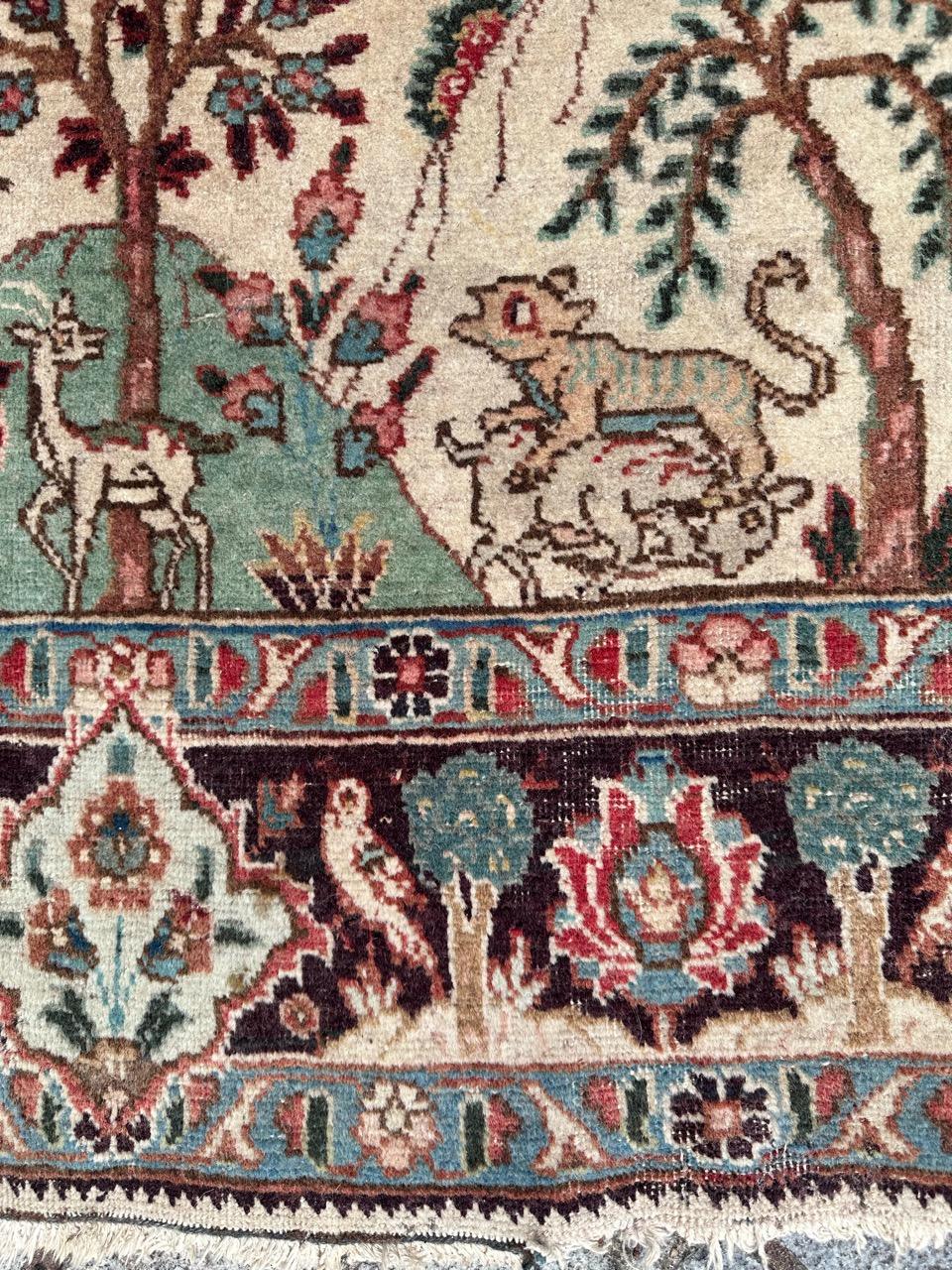 Pretty mid century pictural Tabriz rug For Sale 2