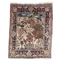Pretty mid century pictural Tabriz rug