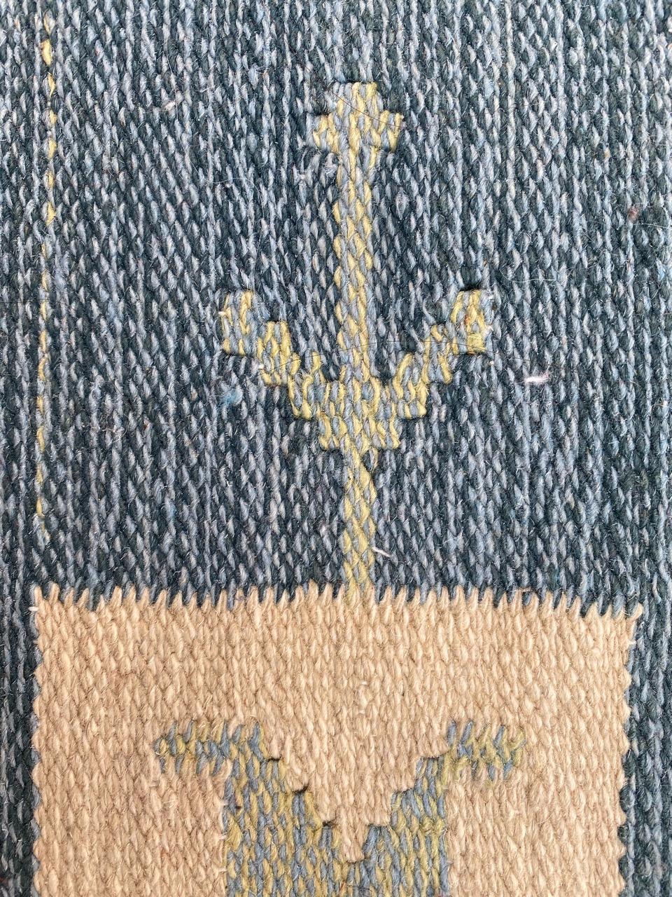 Wool Bobyrug’s Pretty Éva Németh handwoven woollen tapestry, Hungary c1970s For Sale