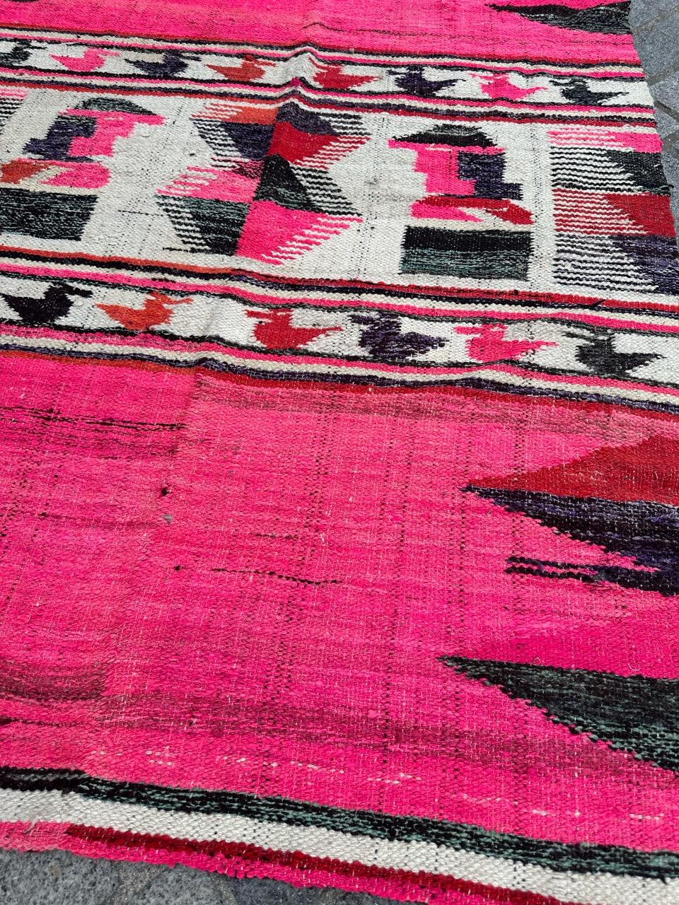 Pretty mid century South American woven tapestry rug For Sale 6