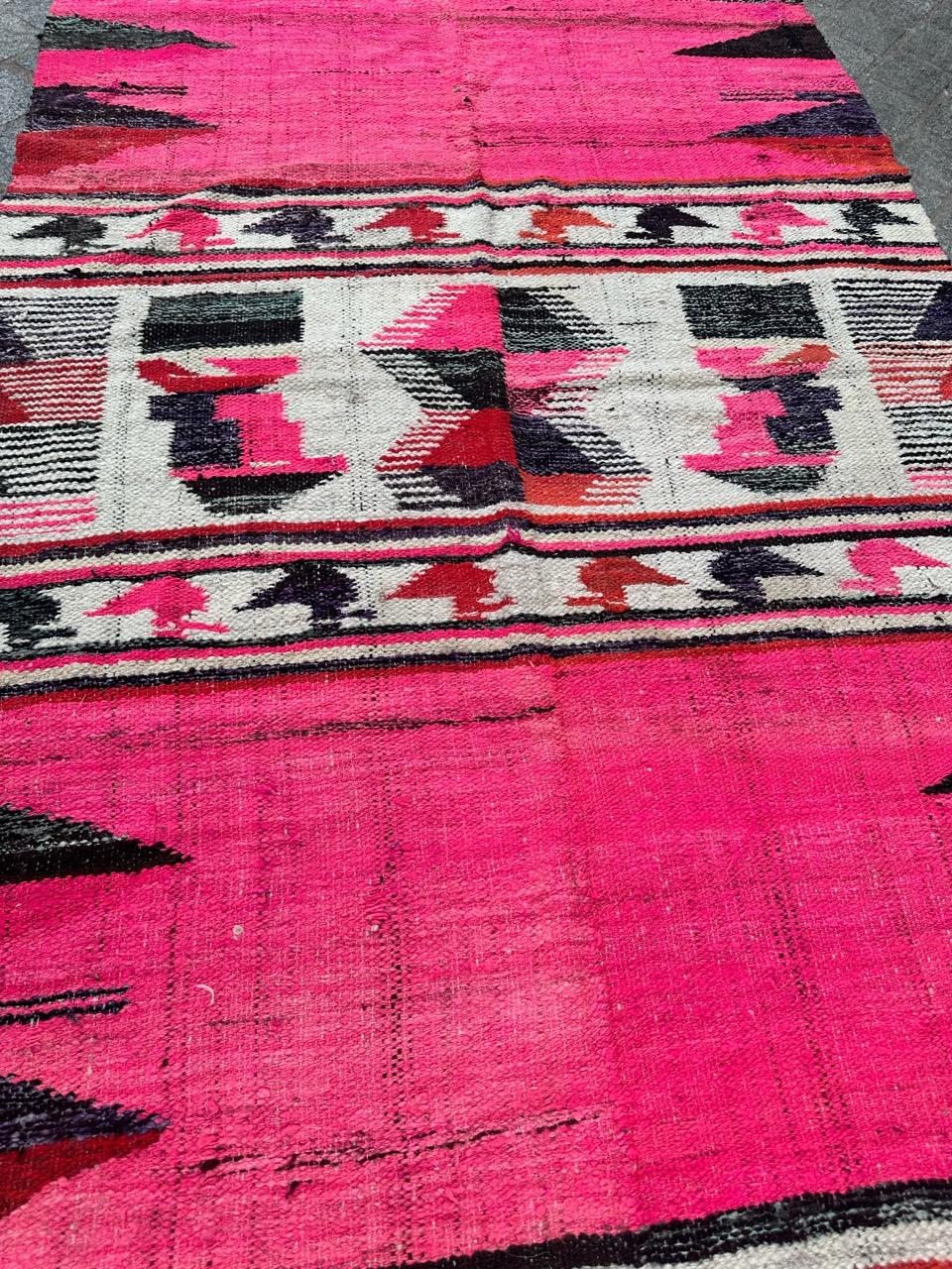 Pretty mid century South American woven tapestry rug For Sale 7