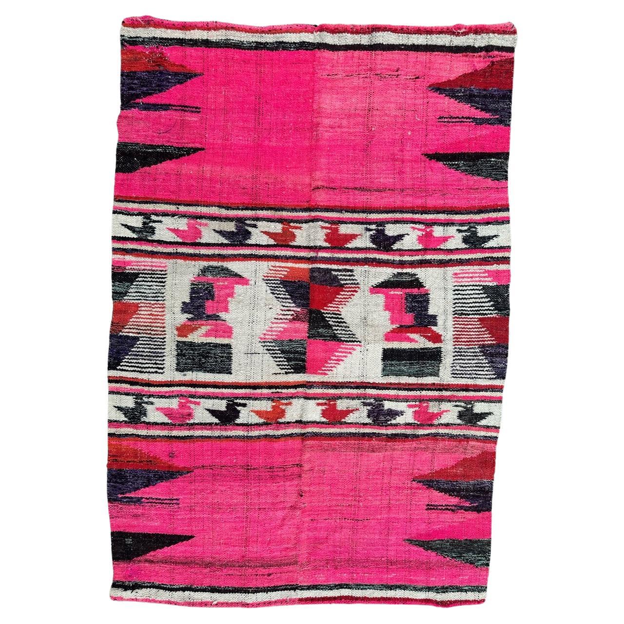 Pretty mid century South American woven tapestry rug