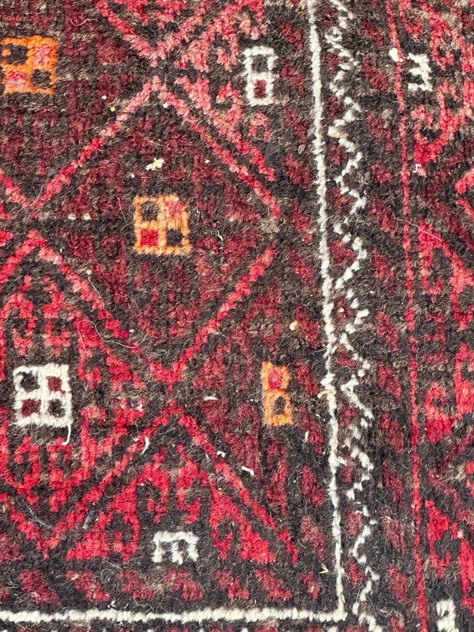 Noué à la main Jolie baluchon turkmène du milieu du siècle dernier en vente