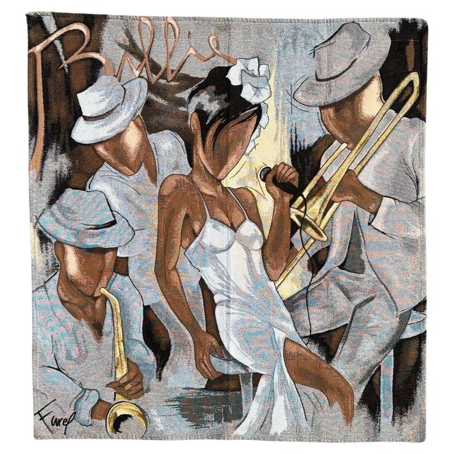 Pretty modern Aubusson style Jaquar Tapestry,  « by Farel » For Sale