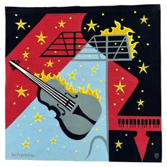 Jolie tapisserie d'Aubusson moderne de style français, signée « Jean Picart Le Doux » : « Concerto de Ravel »