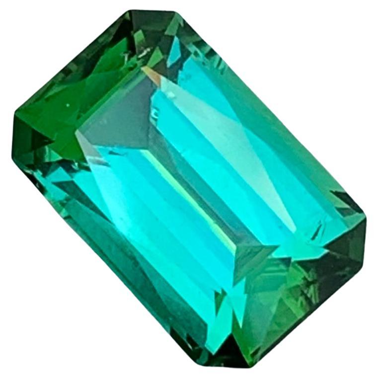 Pretty Natural Loose Green Lagoon Tourmaline 3.55 Carat Emerald Shape Gemstone 