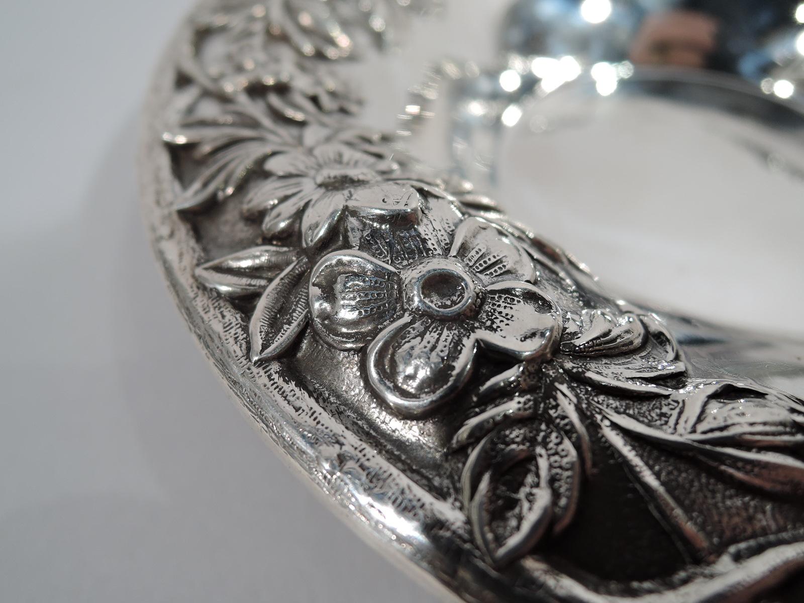 Victorian Pretty Old-Fashioned Baltimore Repousse Sterling Silver Bowl by Kirk