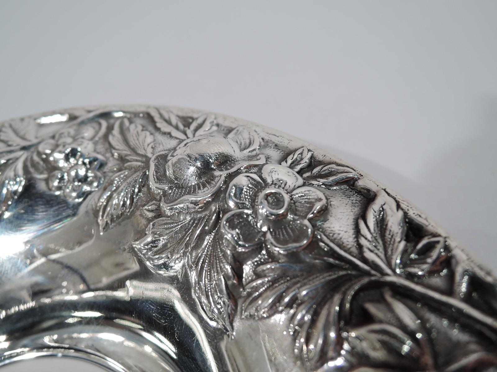 American Pretty Old-Fashioned Baltimore Repousse Sterling Silver Bowl by Kirk
