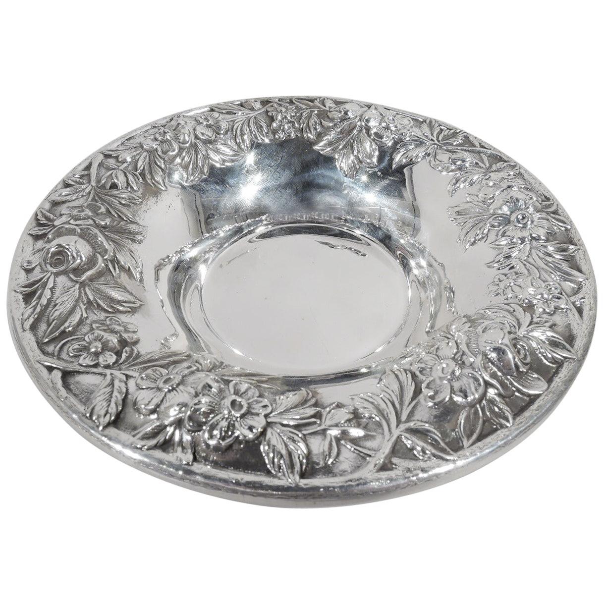 Pretty Old-Fashioned Baltimore Repousse Sterling Silver Bowl by Kirk