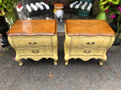 Pretty Pair French Provincial Night Stands Dorothy Draper Style