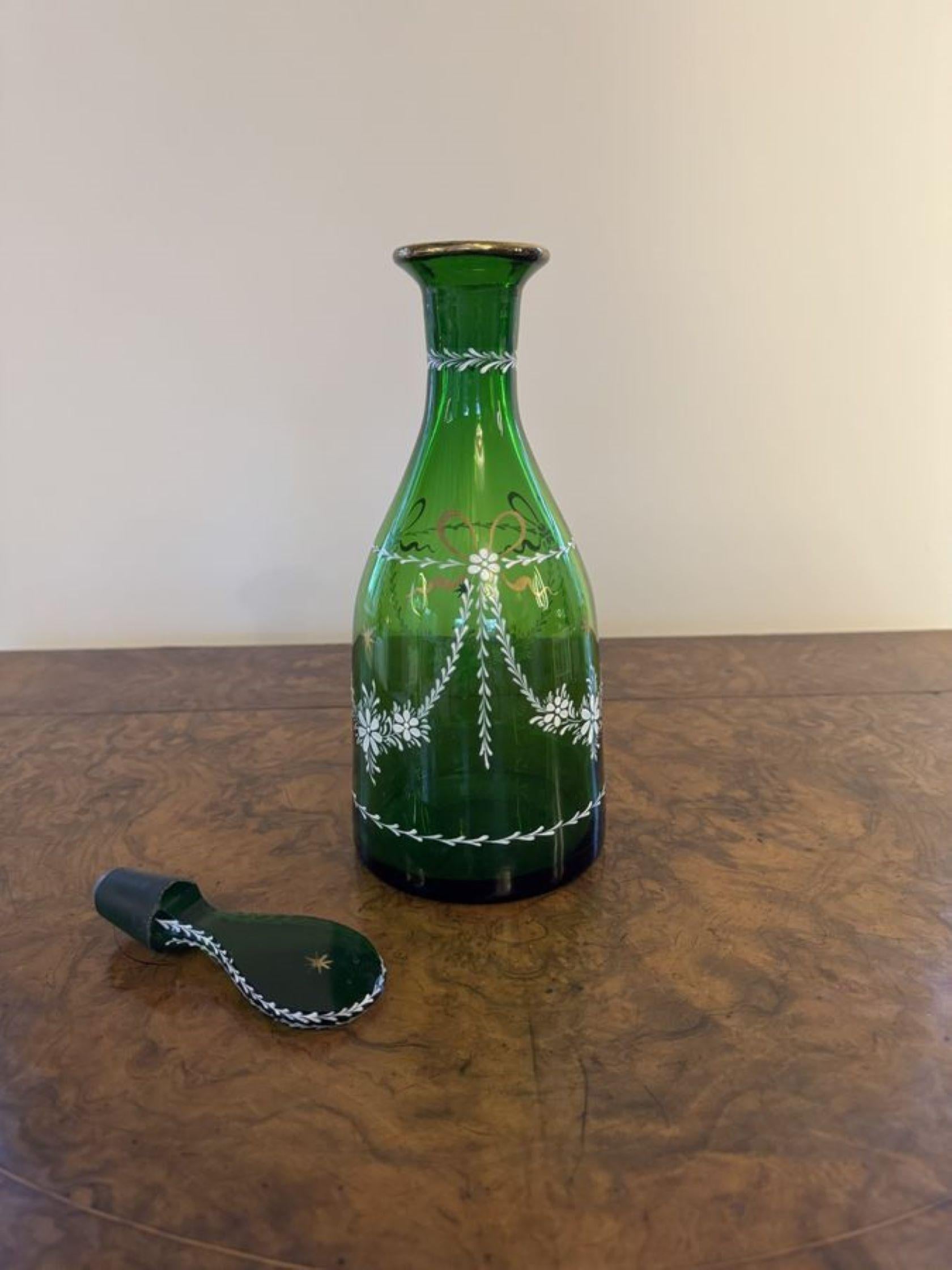 Jolie paire de carafes en verre antique Bon état - En vente à Ipswich, GB