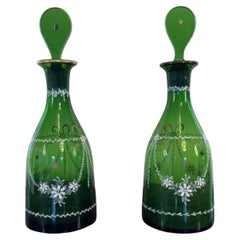 Pretty pair of antique glass decanters