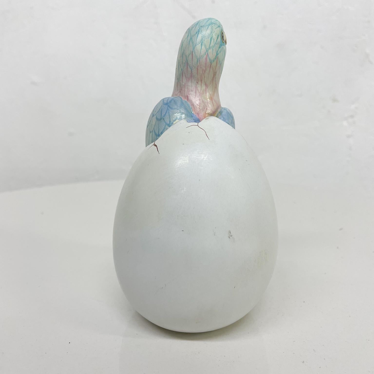 Pretty Parrot Egg Hatching Ceramic Art Sculpture Mexico Sergio Bustamante 1980s 1