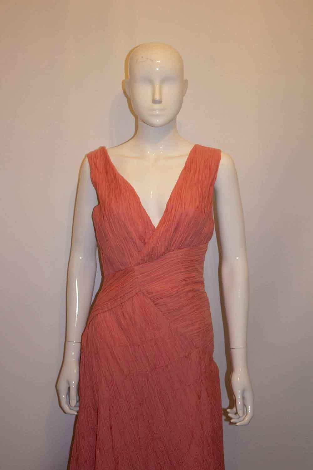 Pretty Pink Grecian Style Gown by Noli In Good Condition For Sale In London, GB