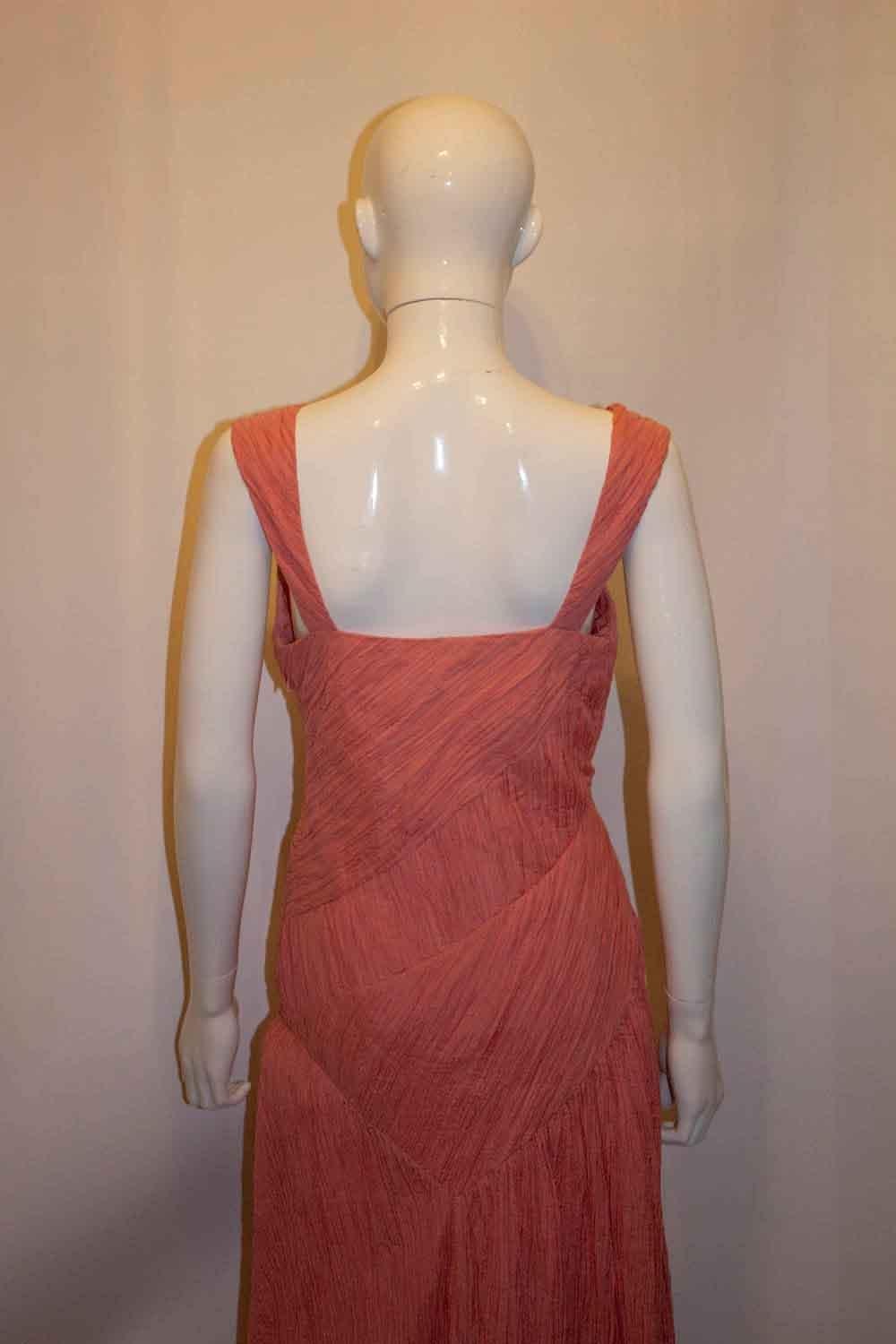 Women's Pretty Pink Grecian Style Gown by Noli For Sale