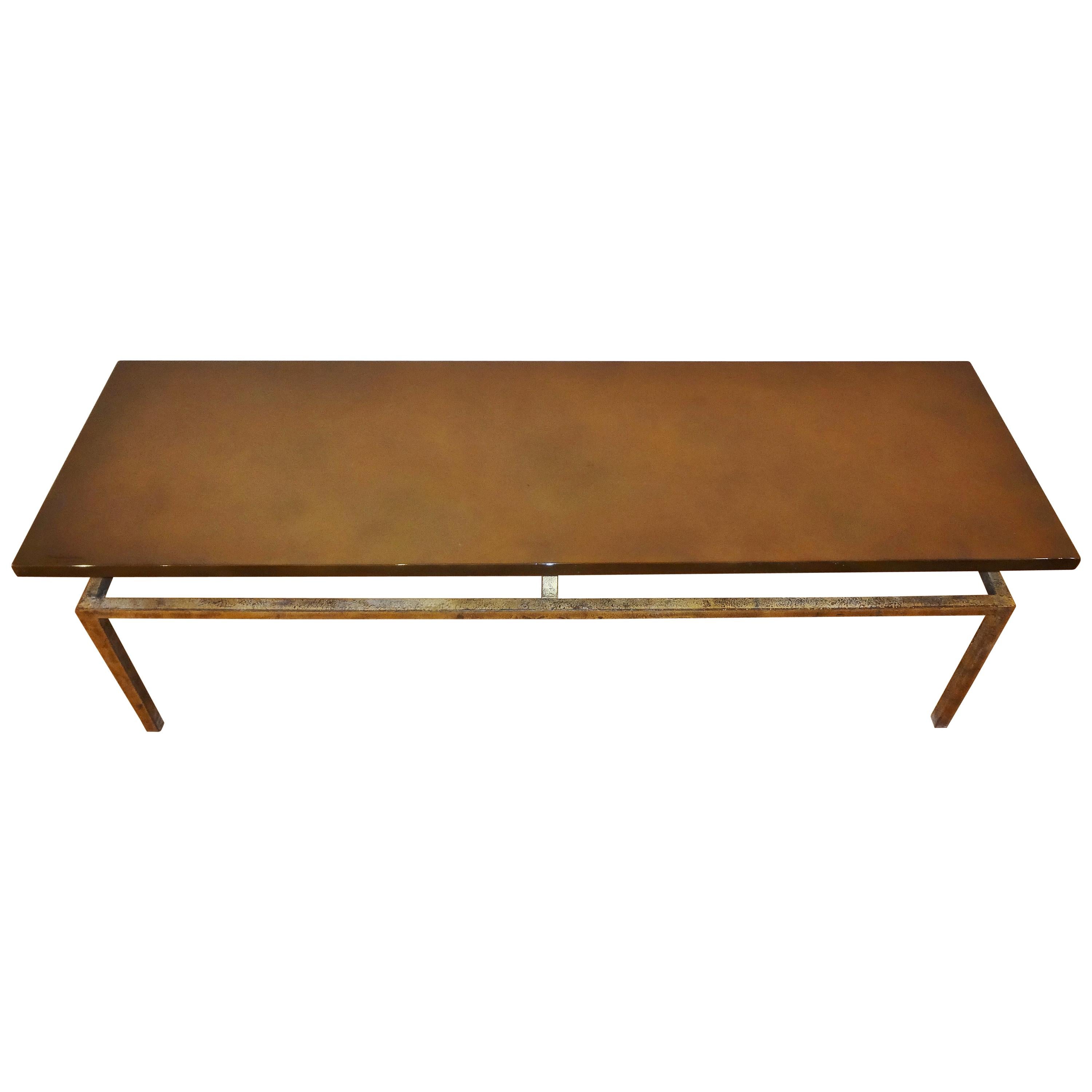 Pretty Rectangular Coffee Table, 1960s, by Roger Thibier, France